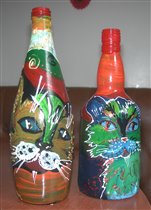 2 декоративные вазы-кошки