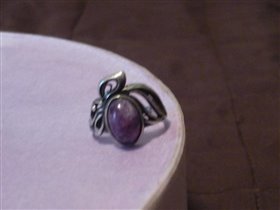 серебряное кольцо с чароитом