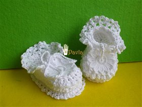 Пинетки крестильные 'Ромашки'