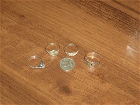 Колечки серебро БУ, размер 17-18.