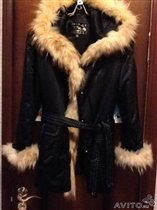 Куртка с мехом и на меху в отл состоянии-44-46р-р