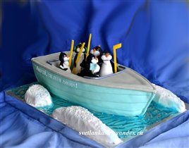 Торт Пингвины в одной лодке