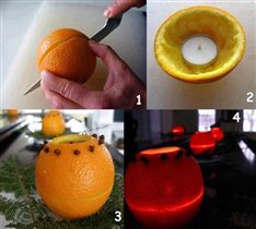 Свечка с Новогодним ароматом: апельсин и гвоздика