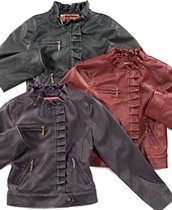 Dollhouse Kids Coat, Girls Faux Leather Jacket