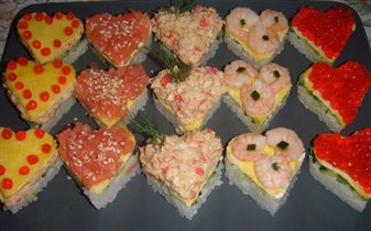 Суши-валентинки