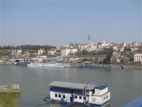 Река Сава и вид на старый город Белград