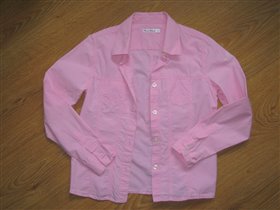 128 розовая рубашка