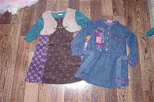 два платья джинсовое+вельветовое 500