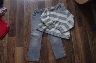 свитер+леопардовые джинсы-500