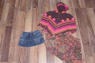 пончо+джинс юбка+вельвет юбка-350