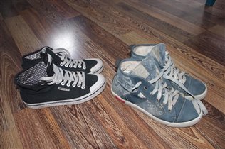 кеды чао джинс и адидас черные-38