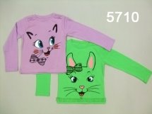 Футболка с длинным рукавом для девочек (W12-5710)