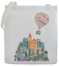 СУ1Н-0541-Холщевая сумка с рисунком Город.
