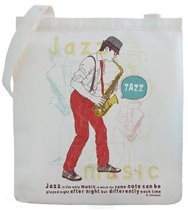 СУ1Н-0543-Холщевая сумка с рисунком Jazz.