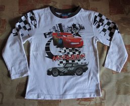 Белый лонгслив с Маквином  р.8