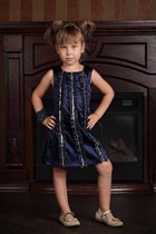 Коктейльное платье 'Мини мисс' синее -M-510
