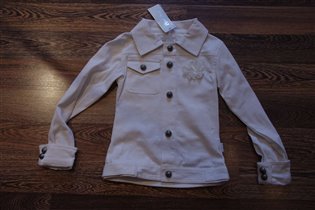 Пом Пом- джинсовка белая-128-1800