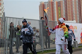 олимпийский огонь в Павшинской пойме
