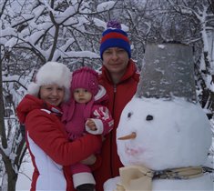 наш первый снеговик для дочки!