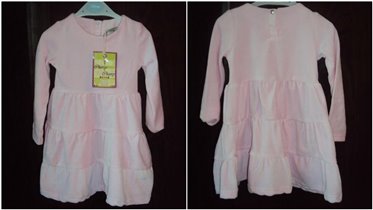 нежно-розовое вельветовое платье 86-92