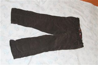 Вельветовые брюки на подкладке р.98см - 100 руб.