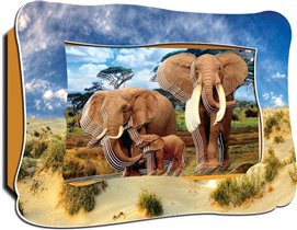 Объемная картинка 'Слоны на прогулке' Для детей от
