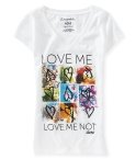love me love me not v-neck graphic t