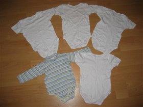 5 боди на 74-84см, за все 100р