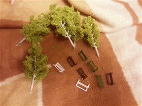 деревья и лавочки для моделирования.