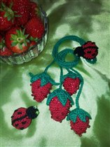 завязочки на косички и брошки - божьи коровки