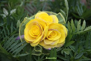 Ободок 'Букетик желтых роз'