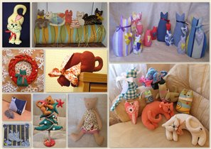2010 Текстильные игрушки - кошки