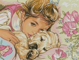 Девочка со щенком(PM)