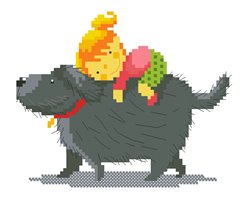 Девочка на собаке