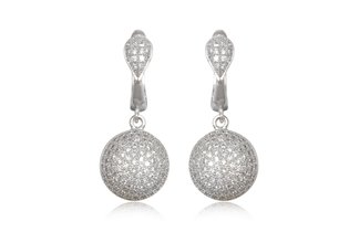 Cерьги родированное серебро 35долл