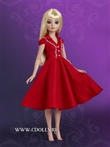Красное платье для куклы Элловайн Вайлд