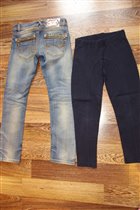 рост 128-джинсы +леггинсы синие-900