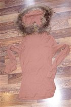 джемпер мет с капюшоном и натуральным мехом-С-2500