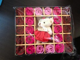 Подарочный набор мыльный цветок 750руб