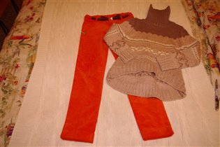 майораль рыжие штаны велюр стрейч-300