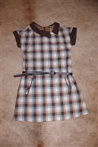 шерстяное платье с пояском на подкладке-122-500