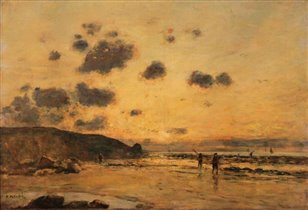Eugene Boudin - Evening, Etretat