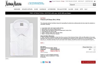 Рубашка белая под запонки IKE BEHAR, р.15 32/33