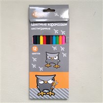 Цветные карандаши шестигранные, экв. 53 руб.