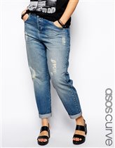 Рваные джинсы бойфренда эксклюзивно для ASOS CURVE