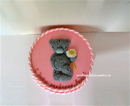 Торт Мишка Тедди на розовом