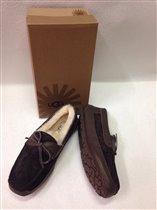 МАКАСЫ мужские коричневая замша+коричн кожа+бантик