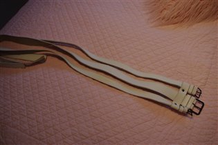 ремень из трех ремней кожаный белый-шик!-650