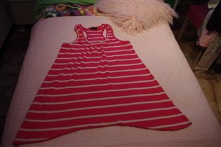 майка в полоску удлиненная по бокам-44-200