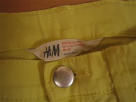 джинсы H@M р.152(желтые)